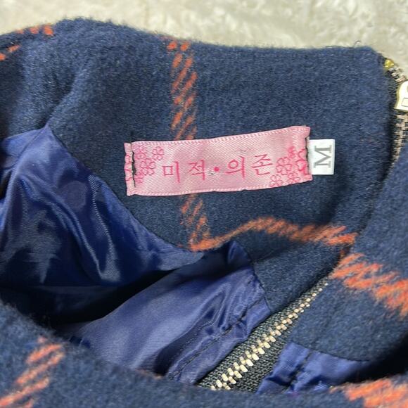 Blue and orange long sleeved drop waist dress, size med - Picture 8 of 8